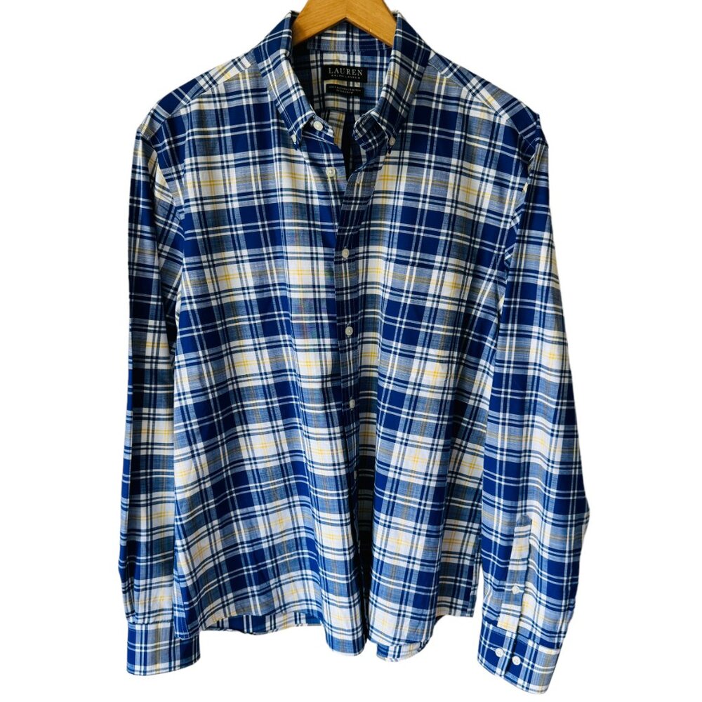 Lauren Ralph Lauren Plaid Button Down Shirt Soft Washed Stretch Regular Fit